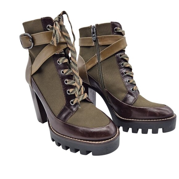 Antonio Melani Women's Booties Platform Ankle Boots Size 6 M Green Olive (701) - Picture 3 of 11